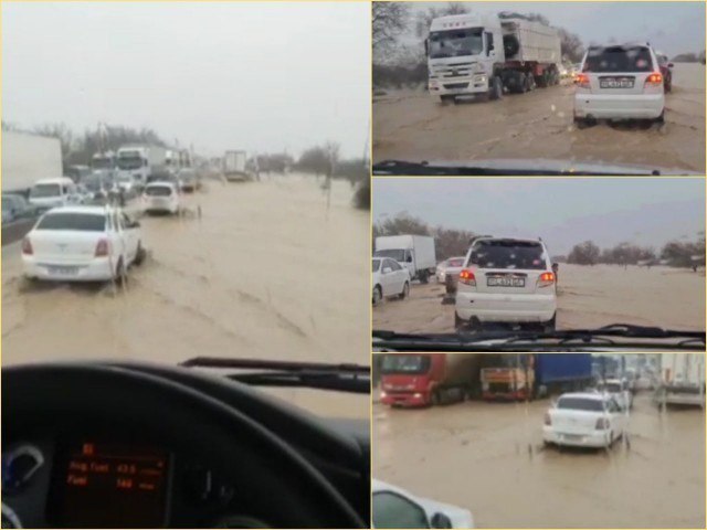 Булунғурда халқаро йўлни сел босди