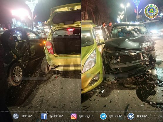 Тошкентда йирик ЙТҲ: 5 та машина тўқнашди
