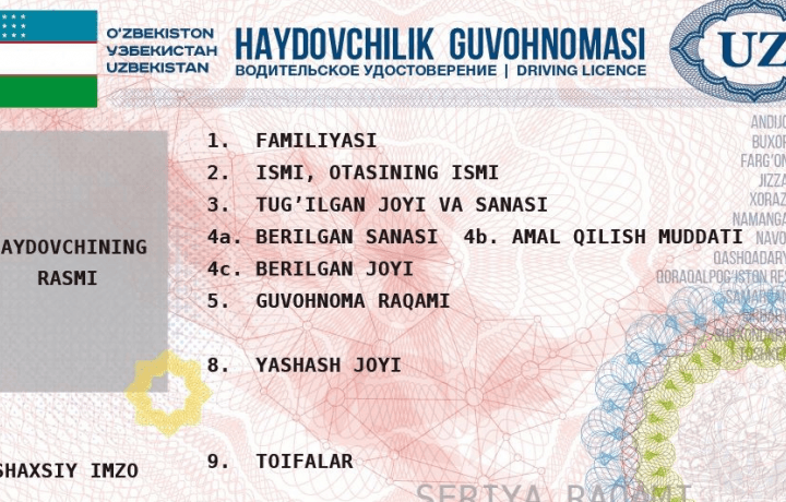 Энди Ўзбекистонда олинган ҳайдовчилик гувоҳномаси билан Россияда машина бошқариш мумкин