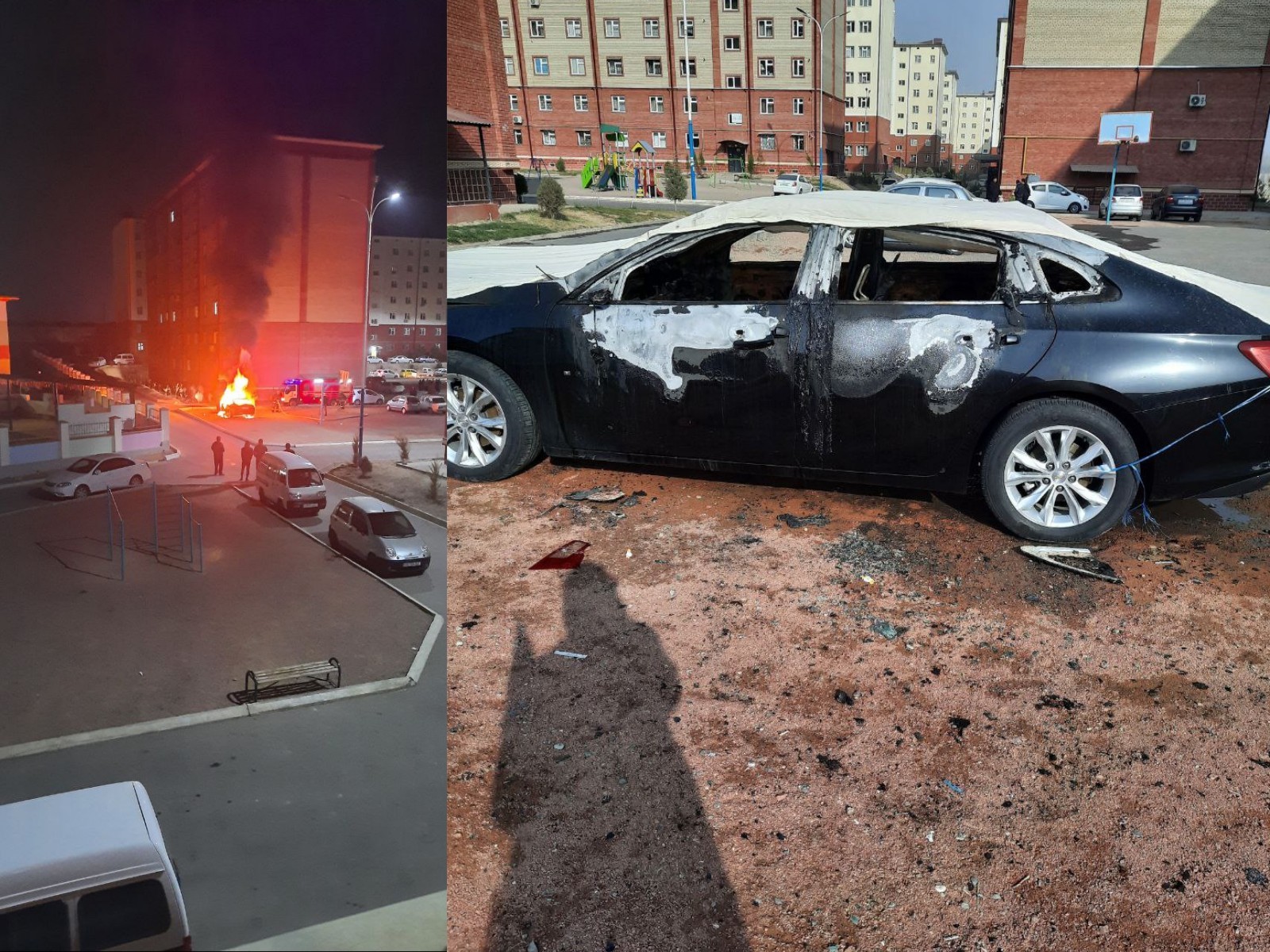 Наманганда Малибу автомашинаси ёниб кетди