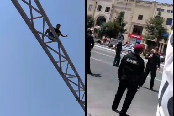 Андижонда светофор ўрнатилган тўсинга чиқиб, вилоят ҳокимини чақириб беришларини талаб қилган фуқаро 15 суткага қамалди