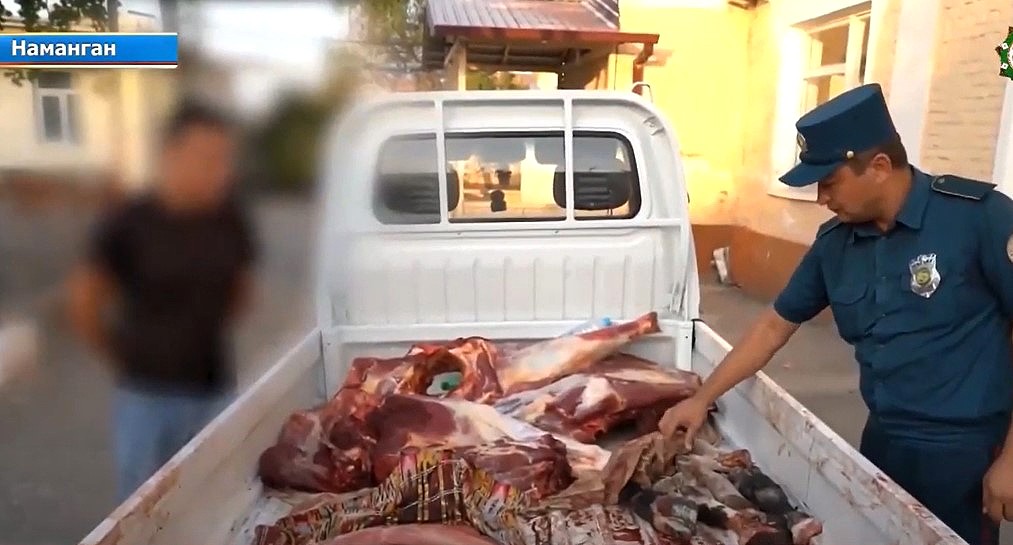 Намангандан Фарғонага олиб кетилаётган 220 кг яроқсиз гўшт тўхтатиб қолинди