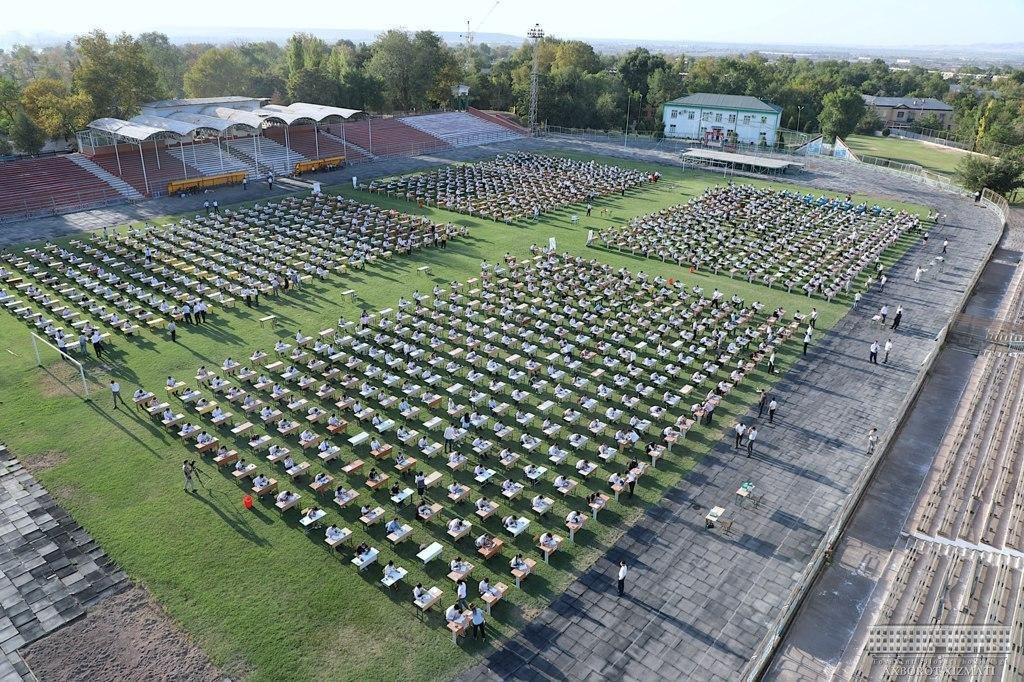 Ўзбекистонда очиқ осмон остида илк имтиҳон ўтказилди