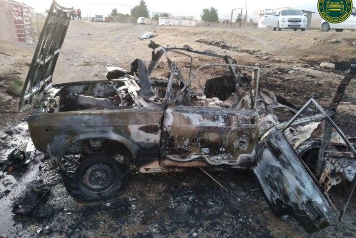 Наманганда «Жигули» ёниб кетди