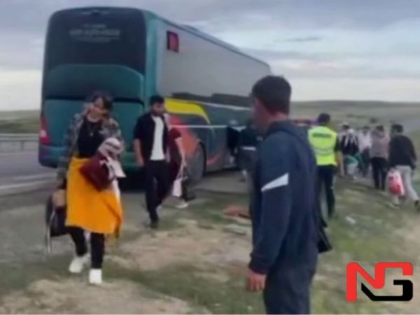 Қозоғистонда ўзбекистонликлар кетаётган автобусда ёнғин чиқди