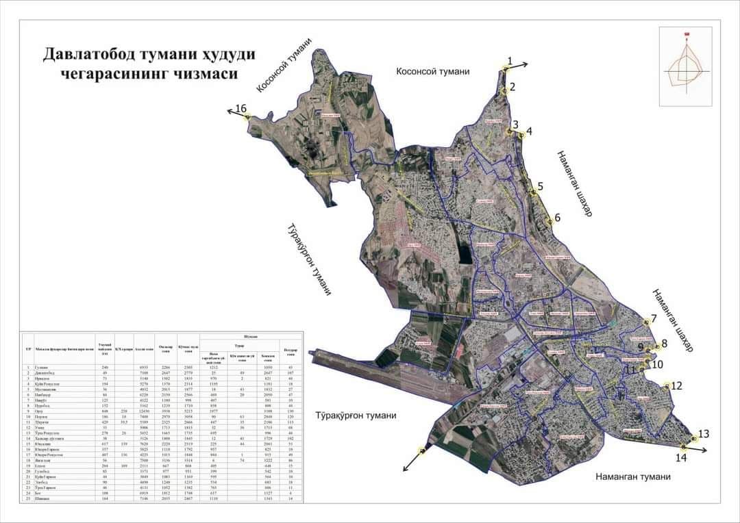 Наманганда ташкил этилган янги туманнинг ҳудудий чегараси маълум қилинди