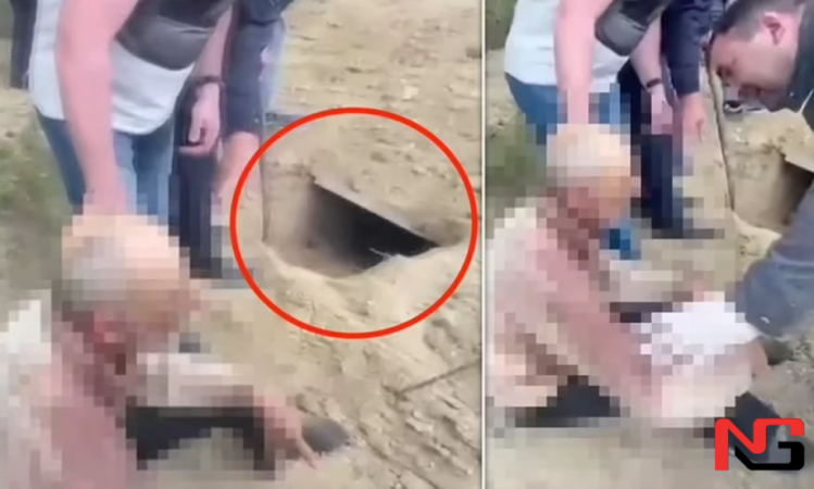 Тириклай кўмиб юборилган одамни тўрт кундан сўнг ковлаб олишди (видео)