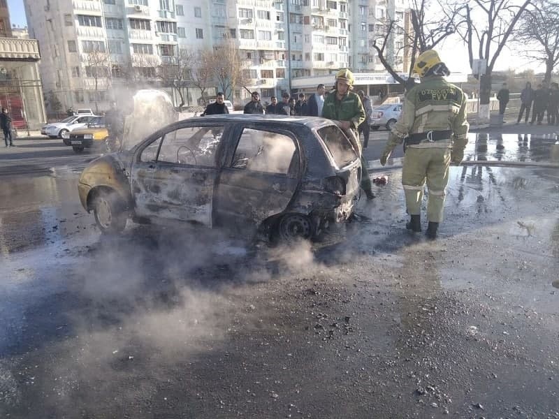 Олмазорда «Matiz» ёниб кетди