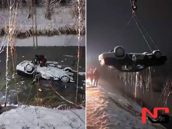 Наманганда Nexia 2 каналга тушиб кетди