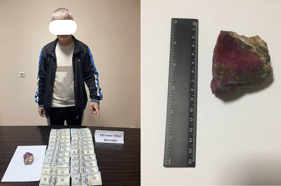 Тошкентда қимматбаҳо тошни $220 000 га сотаётган шахслар ушланди
