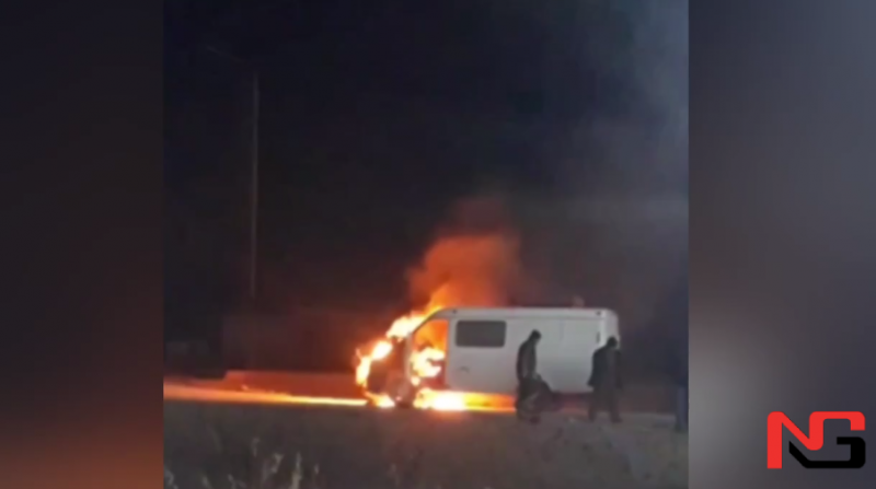 Тошкент кўчасида «Газель» ёниб кетди