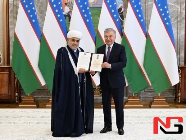 Шавкат Мирзиёев Кавказ мусулмонлари идораси раисини мукофотлади