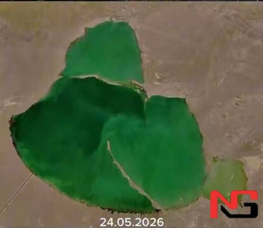Қизилқум чўлида катта кўл пайдо бўлди