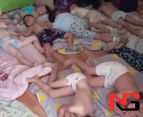 Намангандаги боғчада болалар полда ухлади