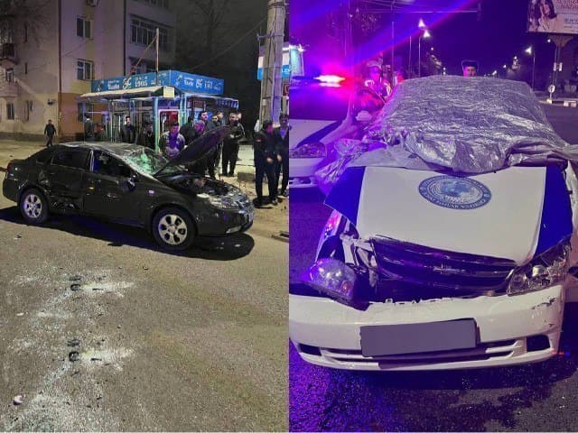 Тошкентда Spark'ни қувган ЙПХ машинаси Gentra билан тўқнашди