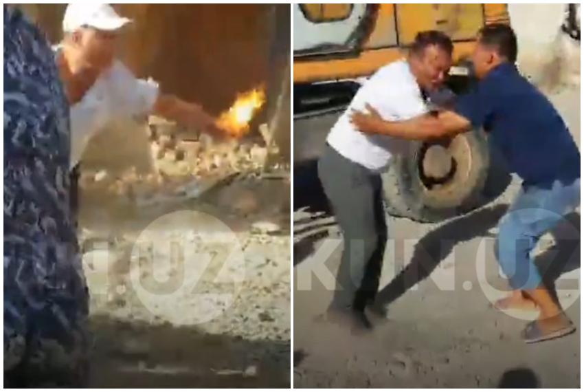Қашқадарёда тадбиркор дўконини бузмоқчи бўлган ҳоким ўринбосарини ёқиб юборди (+видео)