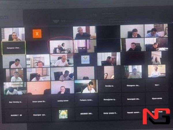 Видеоселекторда ходимасини қучоқлаб ўтирган мансабдор ишдан олинди